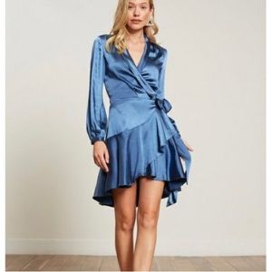 Lucy Paris satin wrap dress